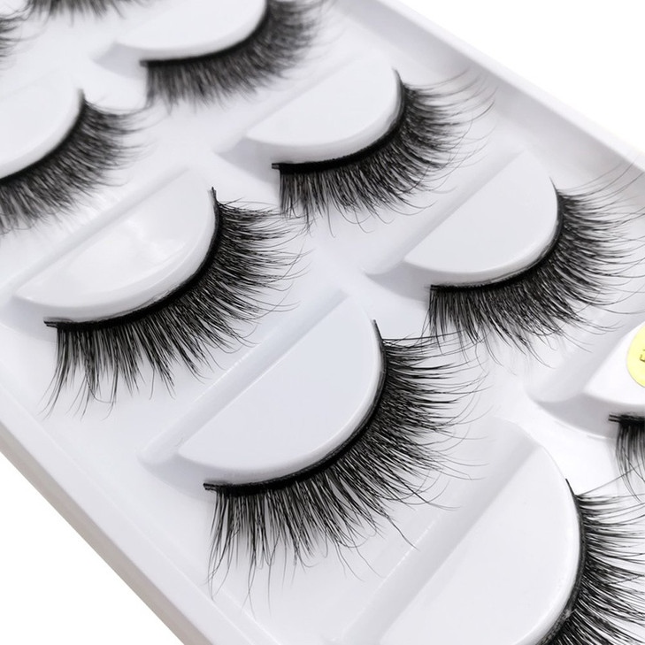 Scala 5 Pairs 3D Handmade Cotton Stalk Water Mink Cross Messy Mink Eye Lashes False Eyelashes 6 Styles to Choose (G801)