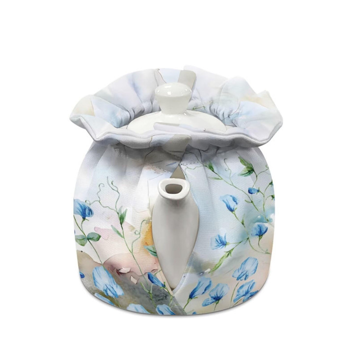 Cute Blue Floral Tea Pot Cozies Shock and Drop Protection for Teapots Tea Kettle Cover Tea Pot Sleeve Kitchen Home Decorative Tea Pots Cozy with Insu