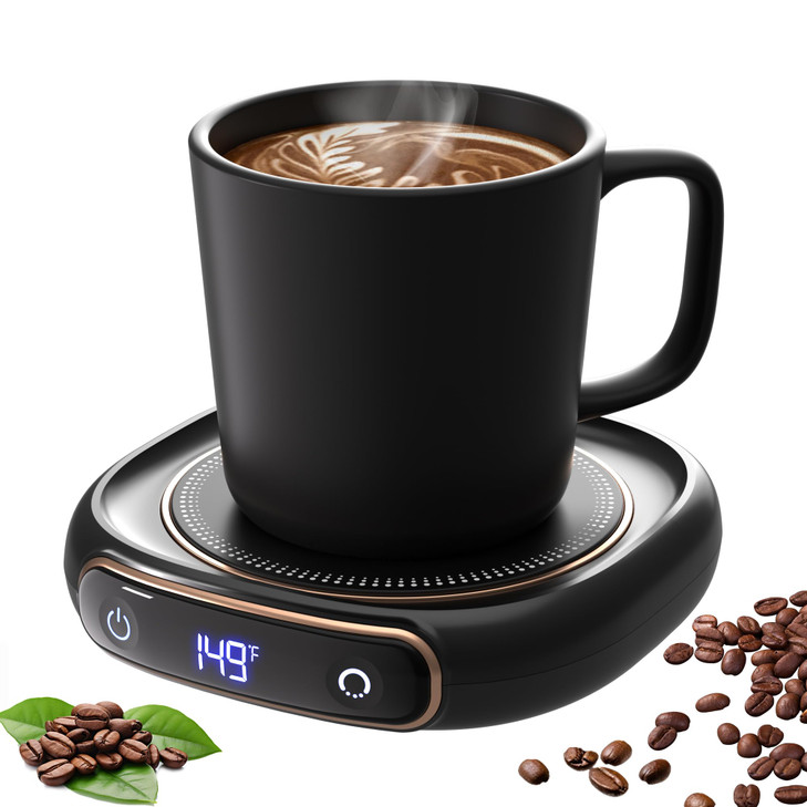Lerat Coffee Mug Warmer & Mug Set for Desk, Electric Coffee Cup Warmer with Auto Shut Off, 3 Temperature Setting Smart Cup Warmer for Heating Coffee,