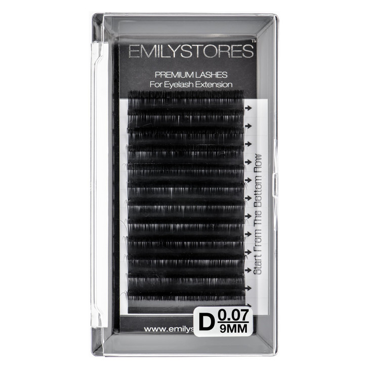 EMILYSTORES Eyelash Extensions 0.07mm Thickness D Curl Length 9mm Single Size Rapid Volume Eyelash For Lash Extensions, Easy Fan Blooming Flower Lash