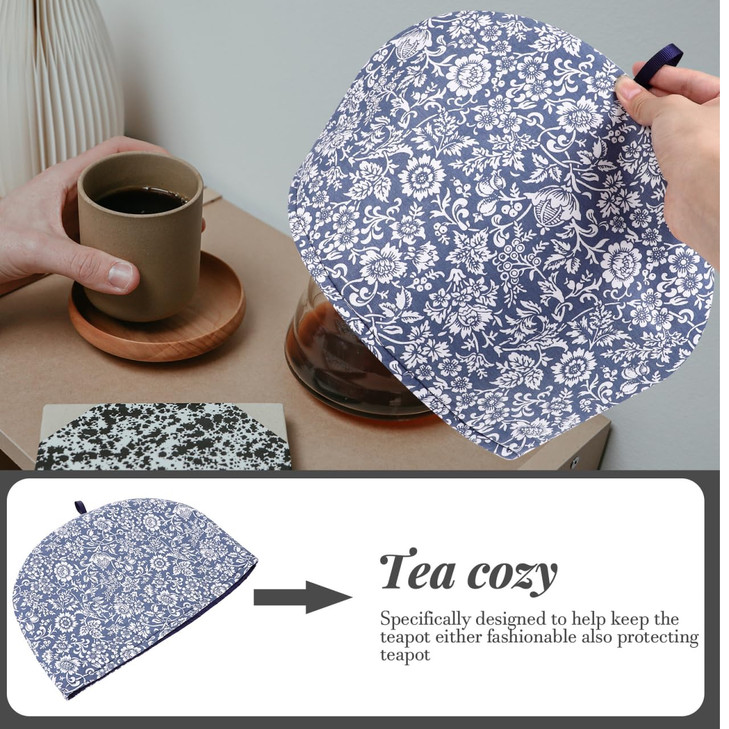 Cotton Tea Cozy Vintage Floral Tea Cozy Insulated Teapot Covers Keep Warm Decorative Accessories Kettle Quilt for Kitchen Table Hotel Party Restauran