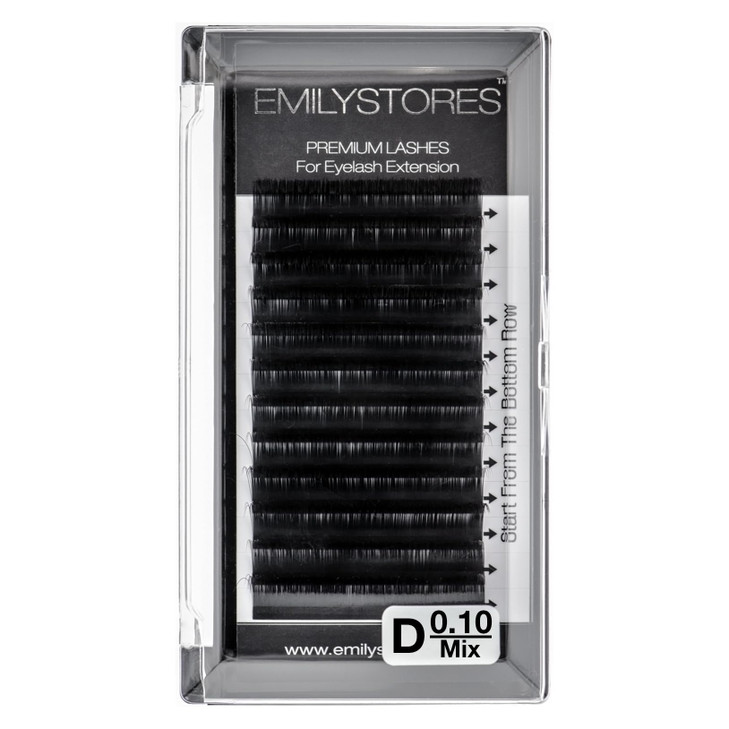 EMILYSTORES Eyelash Extensions 0.10mm Thickness D Curl Length 8-14mm Volume Individual eyelashes Natural-Looking Mixed Size For Lash Extension (0.10,