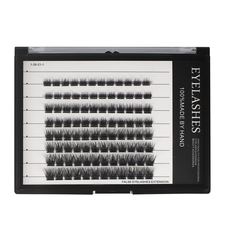 Bodermincer 96pcs Mixed Length Wide Cluster Cluster Eyelash Extensions 0.07mm Thickness Home Eyelash Extension Strip Eyelashes Individual Lashes Natu