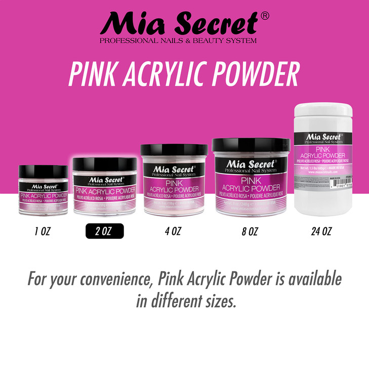 Mia Secret Professional Acrylic Nail System Pink Acrylic Powder 2 OZ