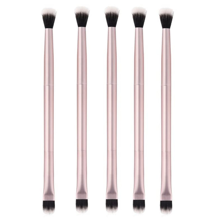 TEONEI Dual Ended Eye Makeup Brush,Eyeshadow Blending Brush,Eyeshadow Smudge Brush,Foundation Makeup Applicator,5Pcs