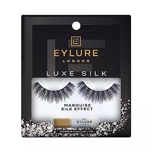 Eylure Luxe Silk Marquise Reusable Eyelashes, Adhesive Included, 1 Pair