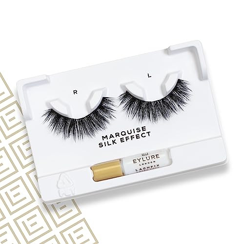 Eylure Luxe Silk Marquise Reusable Eyelashes, Adhesive Included, 1 Pair