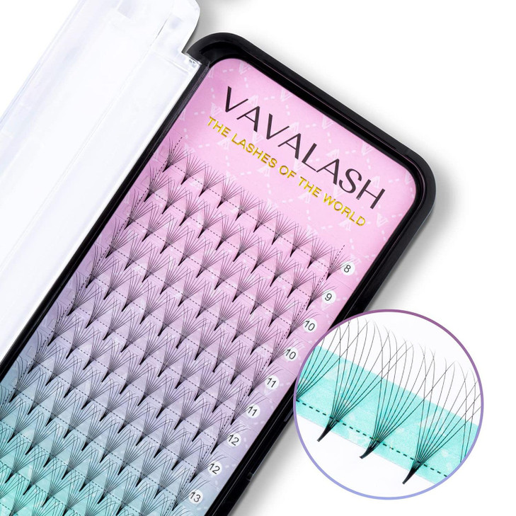 Eyelash Extensions 3D 4D 5D 6D 8D 9D 10D Thickness 0.07/0.1 C/D Curl Eyelashes Middle Stem & Long Stem Heat Bonded Premade Fans Russian Volume Lash E