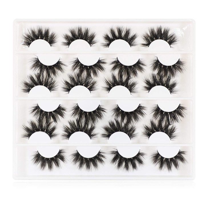 JIMIRE 12 Pairs False Eyelashes Fluffy High Volume Fake Eyelashes Faux Mink Lashes