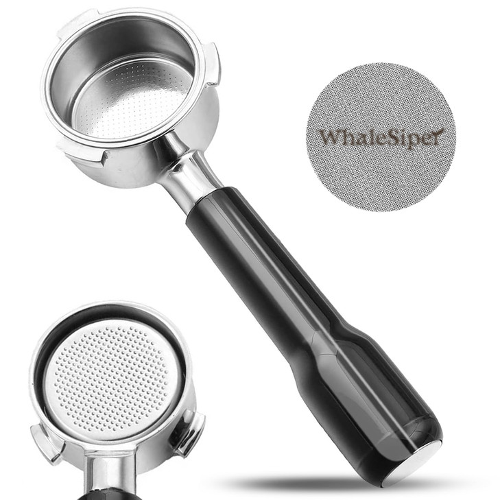WhaleSiper 54mm Bottomless Portafilter Compatible with Breville BES870/880 & Solis etc., 3-Ear Stainless Head
