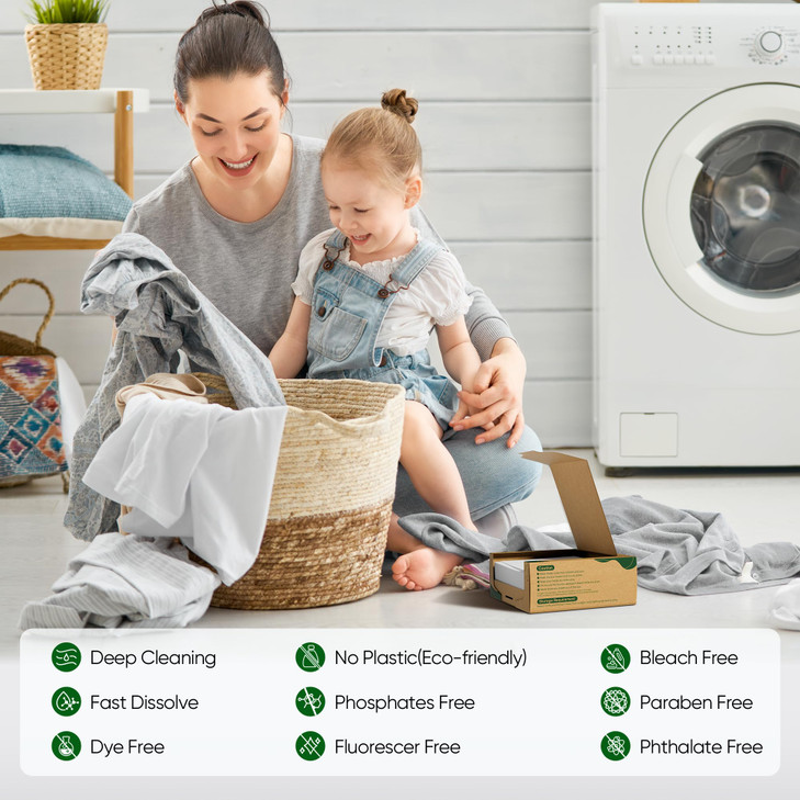 Travel Laundry Detergent Sheets Fisroa 300 Loads Eco-friendly Washing Detergent Sheets Plastic-Free Washer Strips, Fresh Linen Scent Liquidless Laund