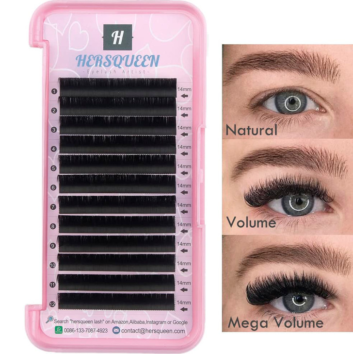 Individual Eyelashes Extensions .07 C Curl D Curl Salon Tray Russian Volume Lash Tray False Eyelashes Korean PBT Faux Mink Silk Lash Semi Permanent N
