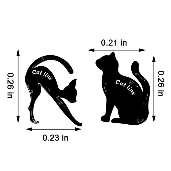 ZKTSRY 2 Pcs Cat Eyeliner Stencils, Matte PVC Material Smoky Eyeshadow Applicators Template Plate, Cat Shape Eye liner & Eye Shadow Guide Template To