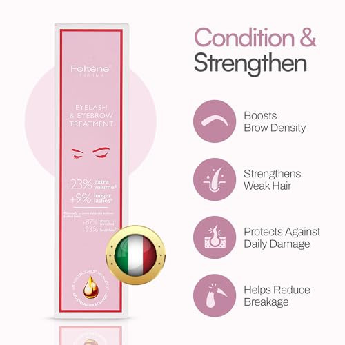 Foltene Eyelash & Eyebrow Treatment - Lash and Brow Serum with Applicator - Stimulate Growth for Thicker Longer Fuller Eyelashes & Eyebrows - Strengt