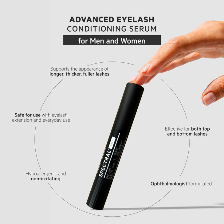 DS Labs Spectral.LASH Women's Multi-Peptide Eyelash Conditioning Serum - Supports Longer, Fuller, Thicker, Looking Lashes, Safe for Lash Extensions,