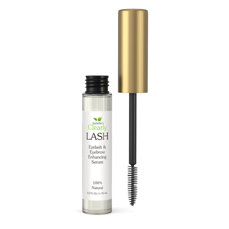 Clearly LASH, Natural Eyelash Growth Serum for Longer, Fuller Enhanced Lashes and Brows with Castor Oil + Vitamin E | Irritation Free and Paraben Fre