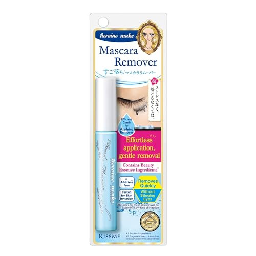 Heroine Make by KissMe Speedy Mascara Remover, Gentle Eye Makeup Remover for Waterproof Mascara, Fast-Acting & Non-Irritating Cleanser, Removes Stubb
