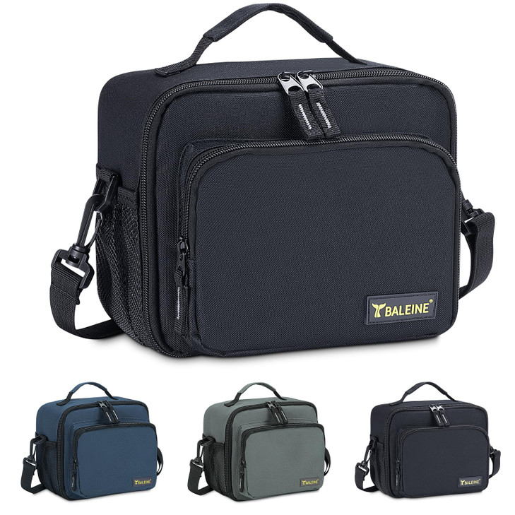 BALEINE Insulated Lunch Bag for Men Women, Leakproof Cooler Bag with Adjustable Shoulder Strap for Work Picnic, Lunch Box for Women Men (Small, Black