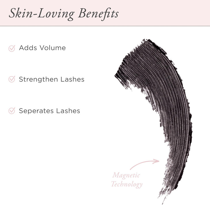 PUR MINERALS Fully Charged Mascara for Eye Lash Volume & Length (Black) - Travel Size Thickening, Volumizing, & Lengthening Mascara Powered by Magnet