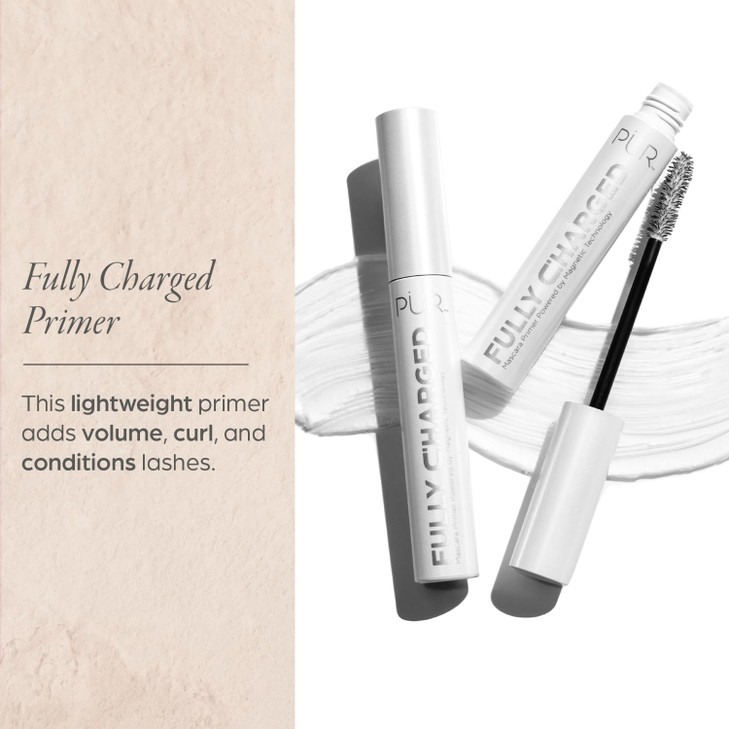 PUR MINERALS Fully Charged Mascara for Eye Lash Volume & Length - Travel Size Thickening, Volumizing, & Lengthening Mascara