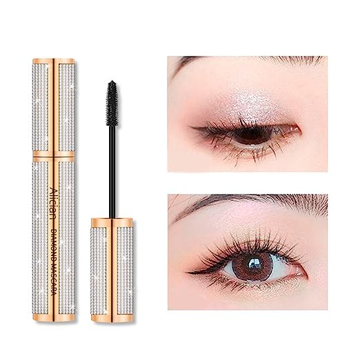 Alician Diamond Mascara, Waterproof Long Curling Extension Eyelashes, Long-Lasting, Thick Thickening, Smudge-proof and Lengthening Voluminous Eyelash