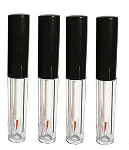 LASSUM 4 PCS Empty Plastic Eyeliner Tube Container Refillable Eyelash Growth Oil,Mascara, Eye Gloss Liquid Tube Bottle, 5 ML