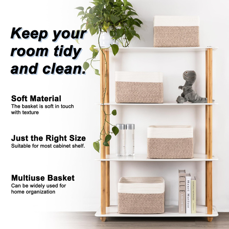 SIXDOVE 4 Pack Storage Baskets for Organizing, Woven Baskets for Shelves - Perfect for Toys, Books, Towels, and Clothes, Durable Gift Basket Bins Toy