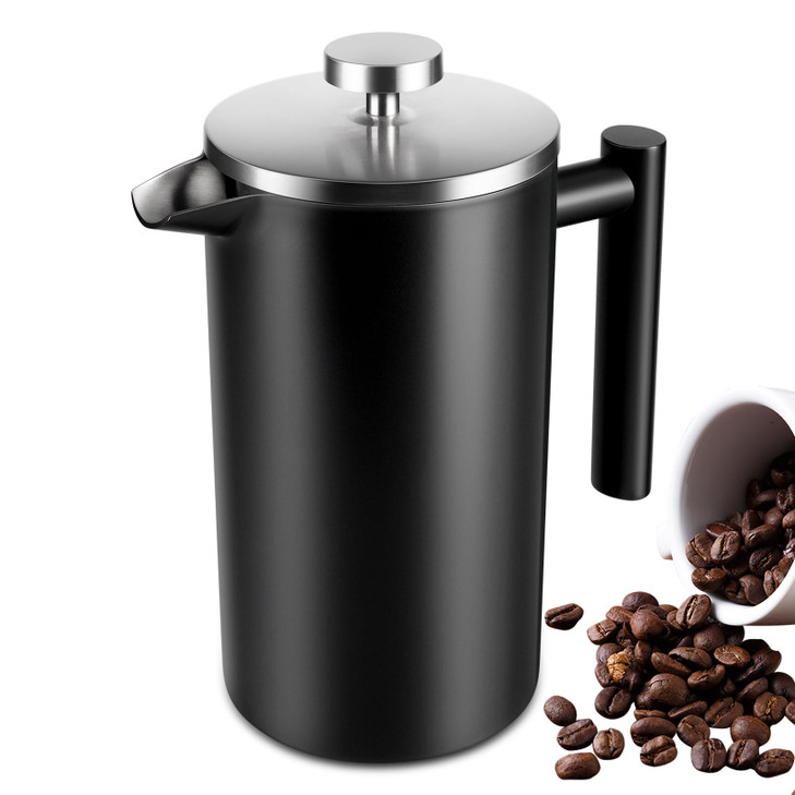 SZHETEFU 34 OZ Large French Press, Premium Stainless Steel Sturdy Insulated French Press Coffee Maker, 4-8 Cups French Coffee Press, Tea Presses for