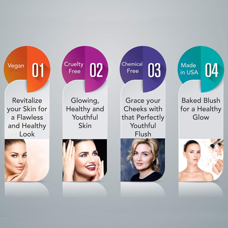 Ageless Derma Baked Mineral Makeup Healthy Blush (Peach Frost). Highlighter Makeup