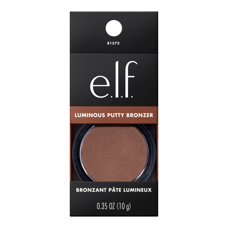 e.l.f. Luminous Putty Bronzer, Lightweight Putty-to-Powder Bronzer For A Radiant, Glowing Finish, Highly Pigmented, Vegan & Cruelty-Free, Get Glowing