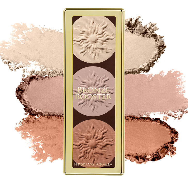 Physicians Formula Bronze Booster Highlight & Contour Palette with Brush, Blendable & Buildable Finish - Matte Sculpting
