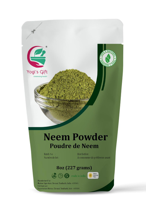 Neem Powder 8 oz | For Skin And Hair Care Use | 100% Pure Neem Leaf Powder | Azadirachta Indica | by Yogi's Gift