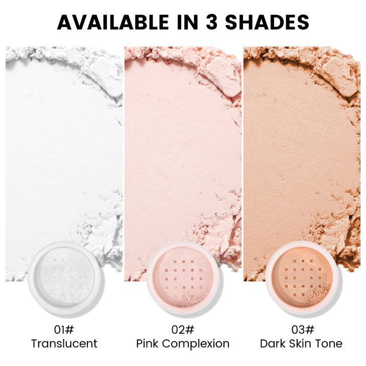FREEORR Pink Setting Loose Face Powder, Oil Control Minimize Pore, Loose Baking Face Setting Powder Makeup, Soft Focus Make Up Setting Powder, Matte