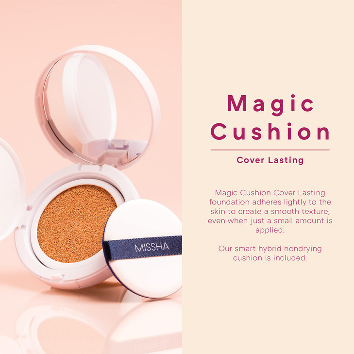 MISSHA Magic Cushion Foundation No.23 Natural Beige for light with neutral skin tone - Flawless Coverage, Dewy Finish, Easy Application for All Skin
