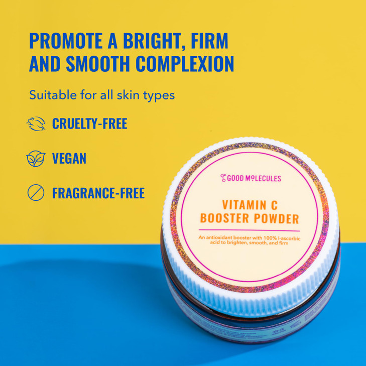 Good Molecules Vitamin C Booster Powder - 100% L-Ascorbic Acid for Collagen Production - Vitamin C Powdered Face Serum Booster for Anti Aging, Skin C