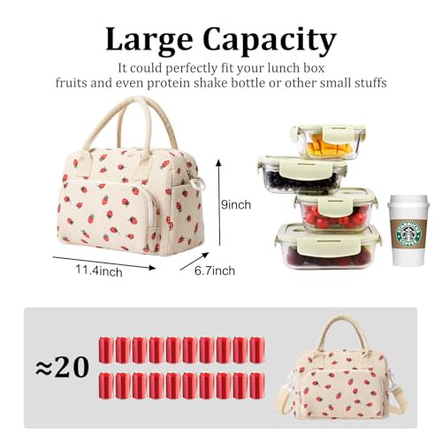 MEXS Insulated Lunch Bag for Women Men Large Reusable Lunch Box Adult Leakproof Portable Cooler Tote Bags for Work Picnic