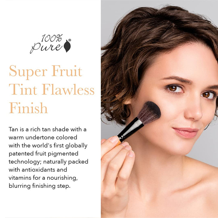 100% PURE Bamboo Blur Powder Tinted Setting Mattifying Face Makeup, Oil Absorbing Pore Minimizing Light Finish - Long Lasting, Vegan, Fruit Pigmented