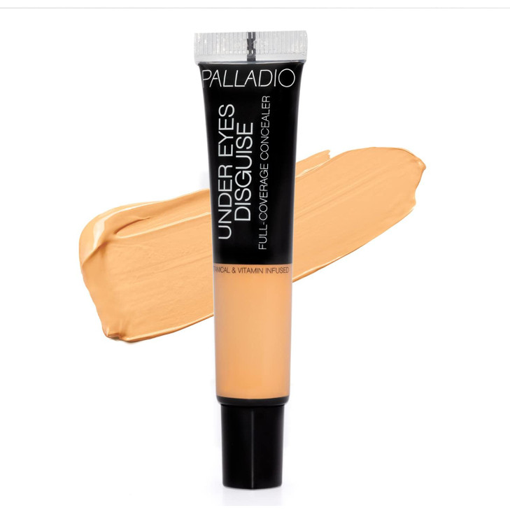 Palladio Full Coverage Concealer - Creamy Face & Under Eye Formula, Disguises Dark Circles, Blemishes, Fine Lines, Evens Skin Tone (Lemonade)