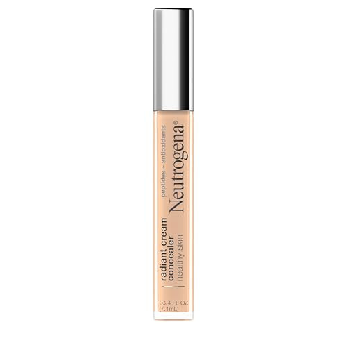 Neutrogena Healthy Skin Radiant Brightening Cream Concealer with Peptides & Vitamin E Antioxidant, Lightweight Perfecting Concealer Cream, Non-Comedo