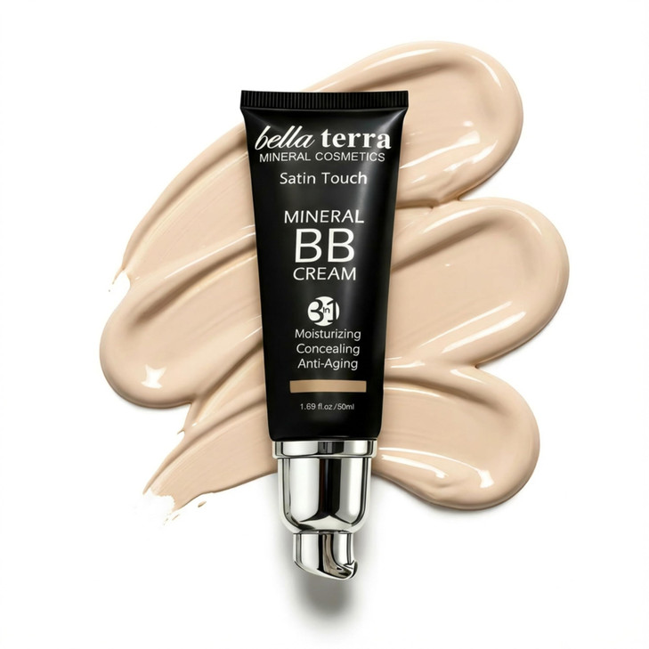 Bellaterra Cosmetics BB Cream  Tinted Moisturizer & Mineral Foundation Makeup, Fair 101  Lightweight, Oil-Free, Buildable Coverage, Matte Finish, A