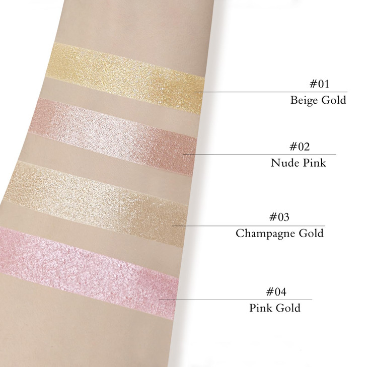 LSxia Highlighter Makeup Palette Shimmer Contour Palette Powder for Brighten Face Contour Gold Cheek Highlight Makeup, Long Lasting Highlighter Powde