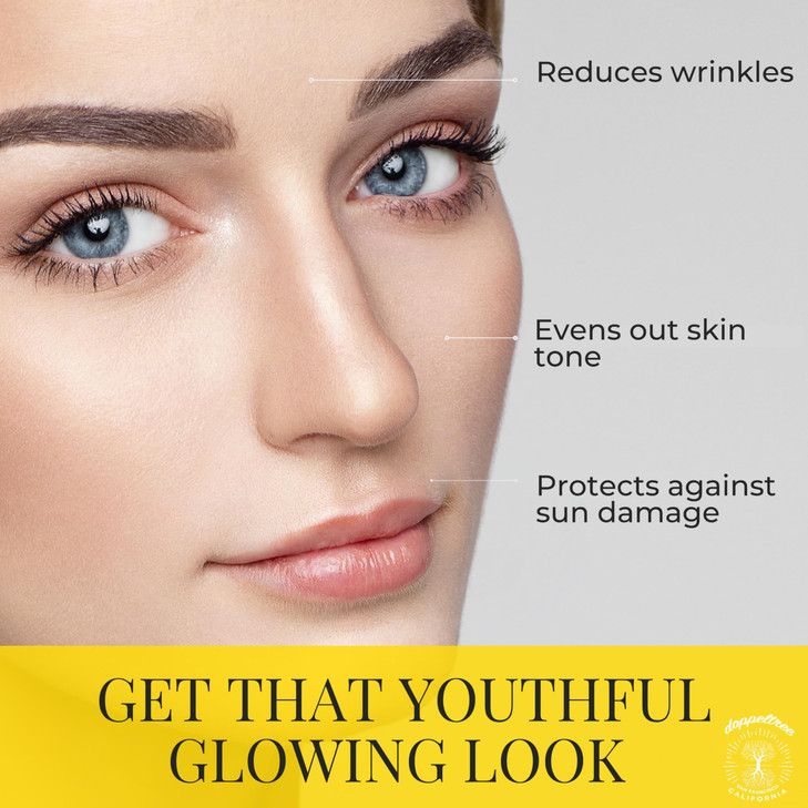 Organic Vitamin C Face Serum with 24K Gold Flakes, Hyaluronic Acid, Vitamin E - Vit C Facial Serum - Acne Scar Treatment, Dark Spot Corrector, Anti A