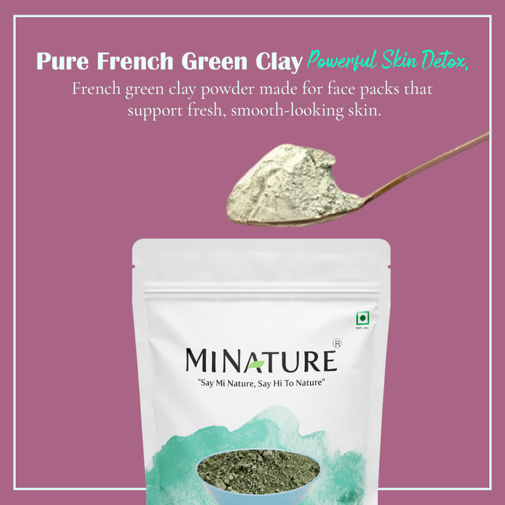 minature French Green Clay Powder| Montmorillonite |for Skincare Face Masks, Face Scrubs, Body Cleansers| Pure & Natural Detoxifier For All Skin Type