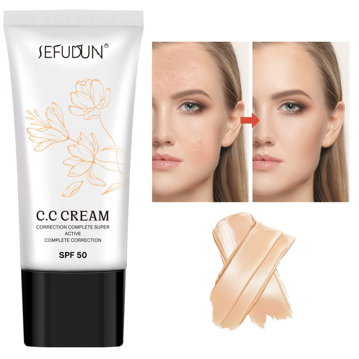NIFEISHI CC Cream 2 Pack, Self Adjusting for Mature Skin, Super Active Foundation With SPF 50 for Face and Body Color Correcting