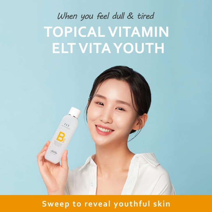 ELT Korean Green Tea Vitamin Toner (200ml / 6.76 fl.oz.) Facial Toner with Niacinamide 2%, Hyaluronic Acid, Centella Asiatica Extract, Hydrating, Pur