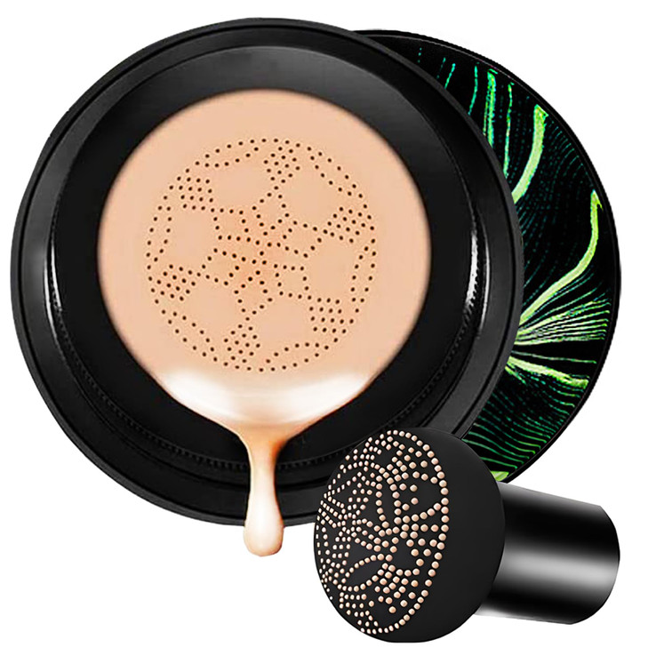 Moisture Cushion CC Cream Foundation for Mature Skin - Flawless Concealer BB Cream with Mushroom Head, Long-Lasting Waterproof Air Cushion CC, Natura