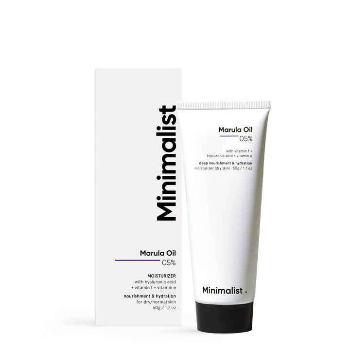 Minimalist Face Moisturizer for Dry Skin | Marula Oil 5% With Hyaluronic Acid For Deep Nourishment & Hydration | Face Hydrating Moisturizer | For Wom