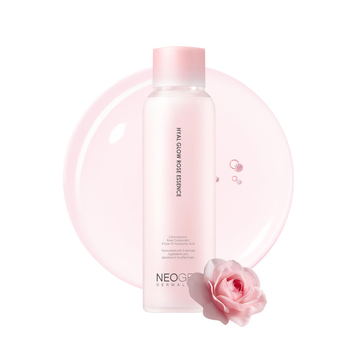DERMALOGY by Neogen Hyal Glow Rose Essence - Hydrating Essence with 74% of Damask Rose Water & Flower Oil & Extract 160ml / 5.41 oz