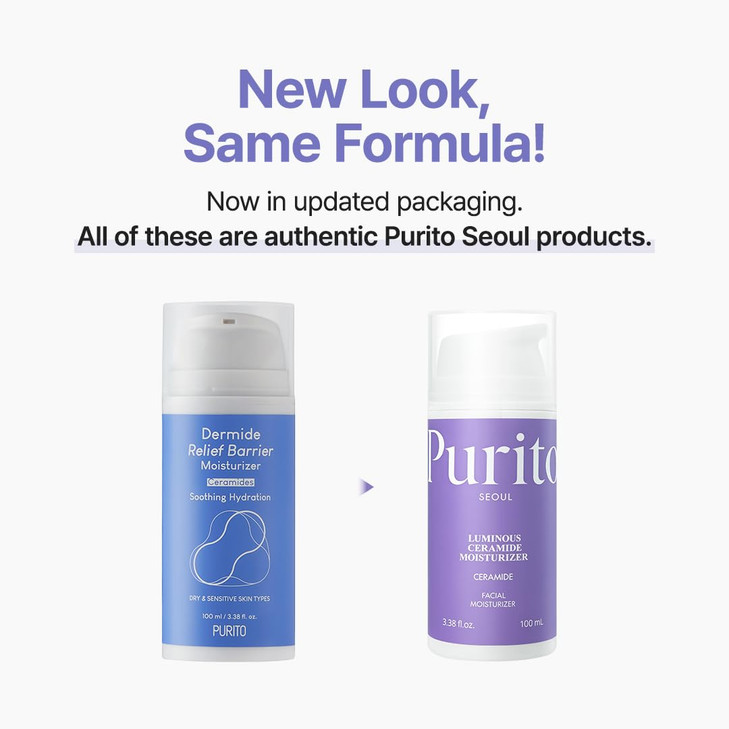PURITO Luminous Ceramide Moisturizer | Five-Ceramide Barrier Recovery Cream for Dry & Sensitive Skin | Hydration Lock, Soothing Care, Vegan & Cruelty
