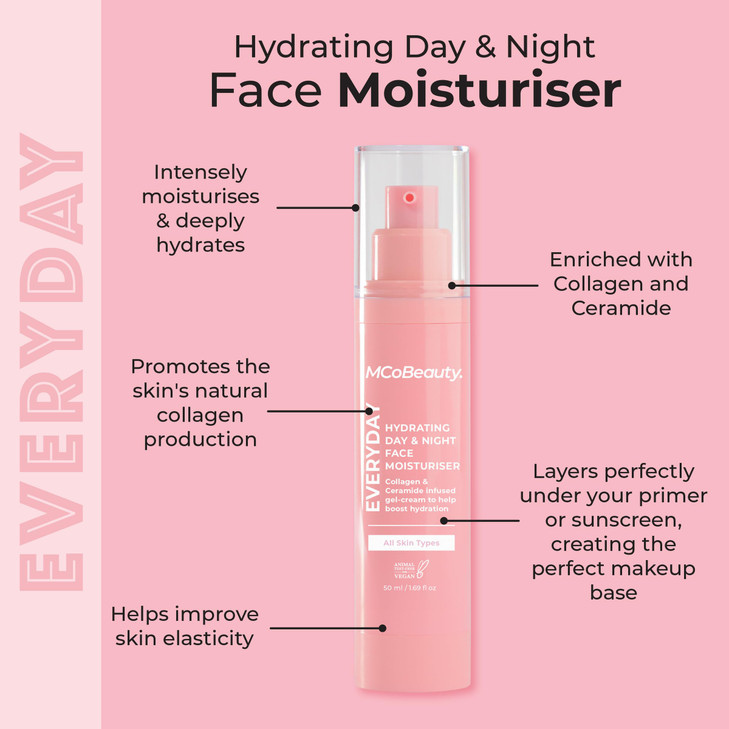 MCoBeauty - Hydrating Day and Night Face Moisturizer - Skin Feels Plumper, Firmer and Brighter - Hyaluronic Acid, Vitamin C and More - Vegan, Cruelty
